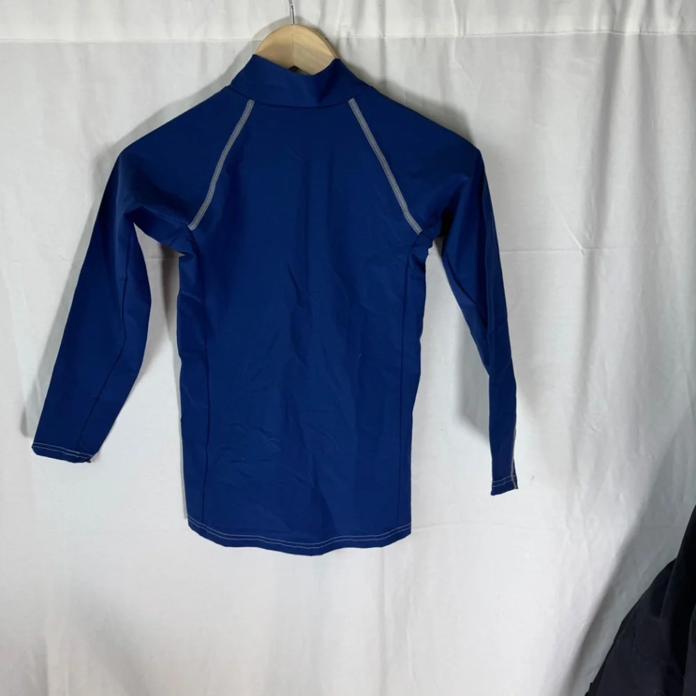 Solumbra Blue Kids Full Zip Swimshade Water Shirt To‎ 100+ SPF  Sz M (7-8)